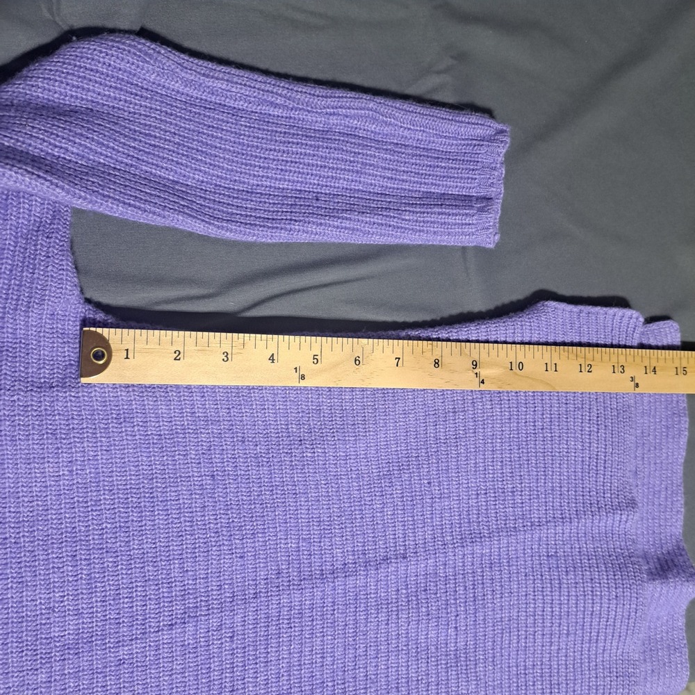 Bartolini SMALL Wool Cashmere Turtleneck‎ Sweater Purple Ribbed Made in Italy - Picture 8 of 8
